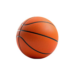 Classic Orange Basketball on Light Grey Background