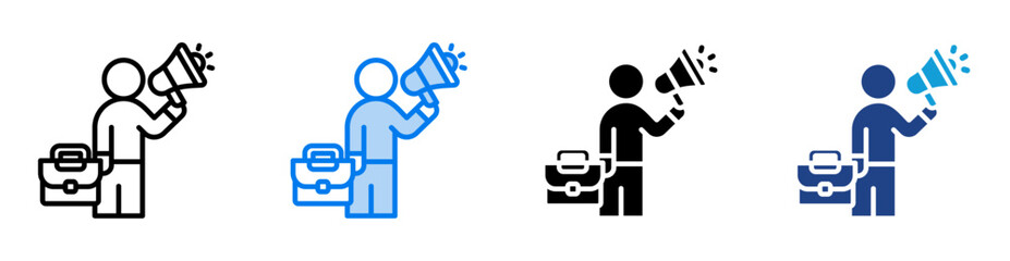 Advertising icon set multiple style collection