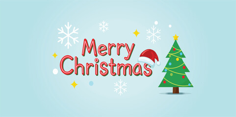 Merry Christmas Greeting Illustration With Hat Santa