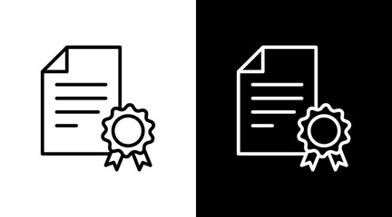 Certificate Program White Icon Set Design