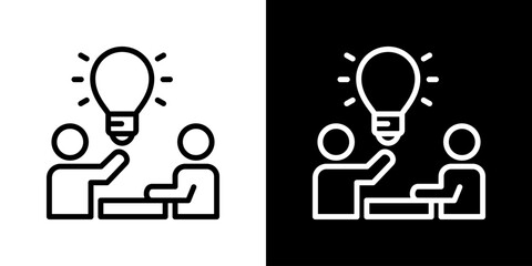 Innovation Icon Set. Clean Line Design With Light And Dark Versions For Versatile Use. 
