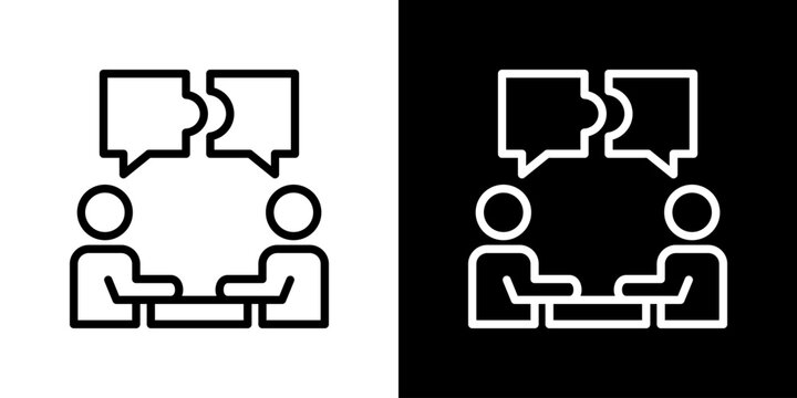 Team Building Icon Set. Clean Line Design With Light And Dark Versions For Versatile Use. 