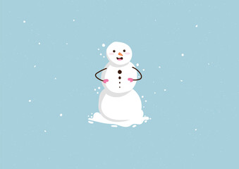 snowman with gloves background vector design