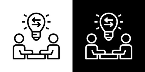 Idea Exchange Icon Set. Clean Line Design With Light And Dark Versions For Versatile Use. 
