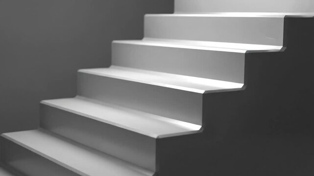 Abstract staircase design with shadows and geometric forms