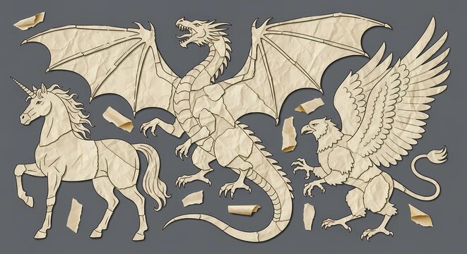 Mythical Creatures A Dragon, Griffin, and Unicorn Collection