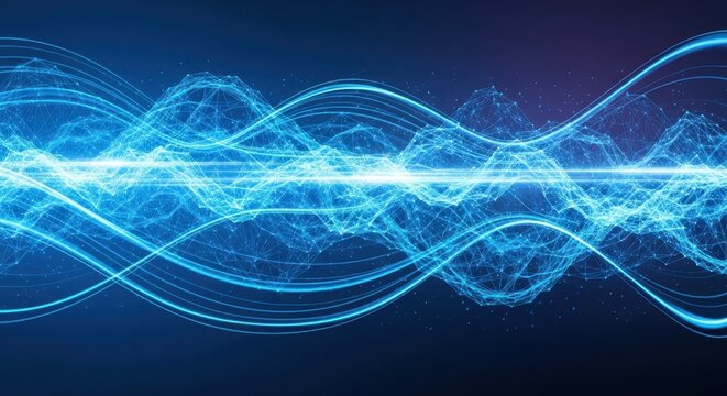 Abstract Blue Waveform Network Background 