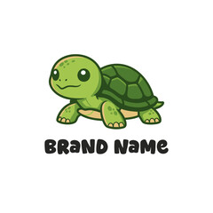 Animated turtle a cute reptile logo