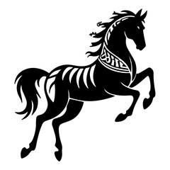 Textured Tribal Horse Vector