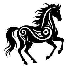 Detailed Horse Tribal Ornament