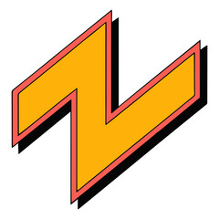 Yellow Zigzag Lightning Shape