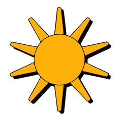 Retro Sunburst Shape Yellow