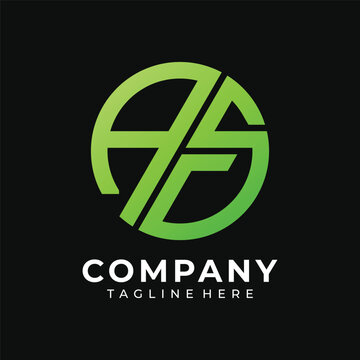 AS Monogram Logo, Modern Letter A S Initials Design in Gradient Circle for Branding