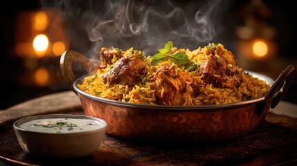 Delicious chicken biryani indian food cuisine photography