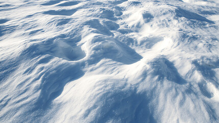 Fototapeta premium A serene landscape of untouched snow, showcasing natural textures and the beauty of winter's tranquility.