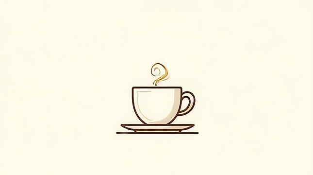 Simple outline icon of coffee cup with steam, representing cafe, drink, or hot beverage concept. Minimal line vector illustration for web, app, or branding design.
