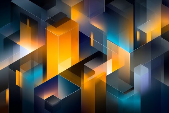 Abstract Geometric Shapes and Light Illumination