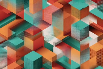Fototapeta premium Abstract Geometric Cubes and Rectangles Pattern