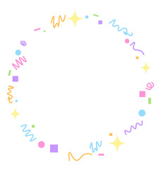 frame made of colorful confetti round circle cracker frame illustration