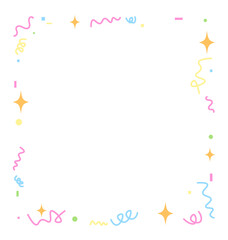 square frame doodle banner confetti cracker illustration