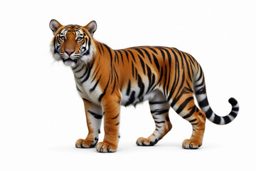 Naklejka premium Great tiger isolated over white background. 3d rendering.