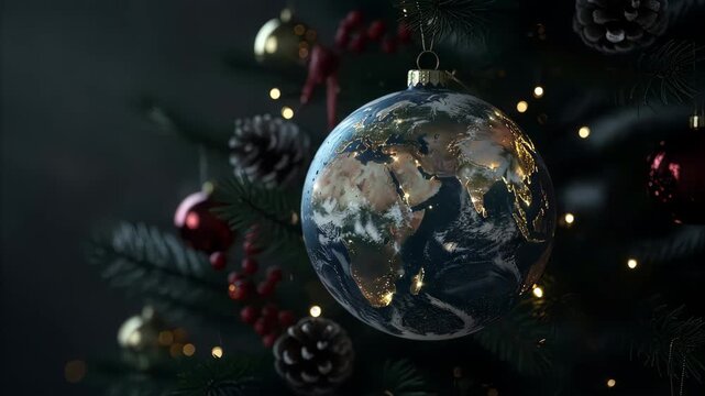 Globe Ornament in motion Cinemagraph – Global Impact Concept