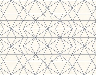 Fototapeta premium Geometric design featuring interconnected triangles and lines on a cream background