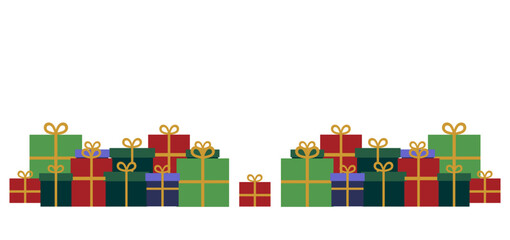 Christmas Presents Border with Copy Space