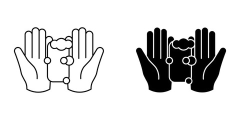 Fototapeta premium icon washing both hands icon vector