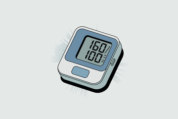 High Blood Pressure Reading on Digital Monitor (160/100)