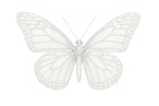 Butterfly drawing creating delicate nature illustration, abstract insect sketch, transparent background, monochrome design element