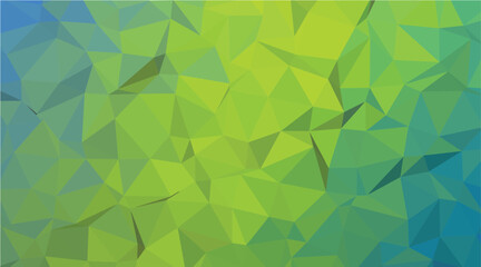 Textured Geometric Low Poly Lime Green Blue Background
