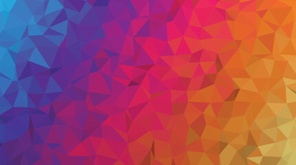 Geometric Low Poly Blue Purple Orange Triangles Background