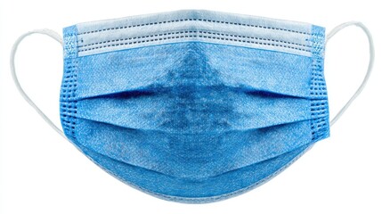 Surgical mask medical face protection blue isolated shot
