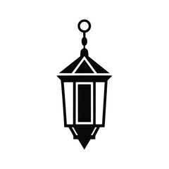 Minimal Traditional Lamp Icon Vector Illustration
