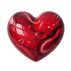 Red Heart with Swirls isolated on a transparent background