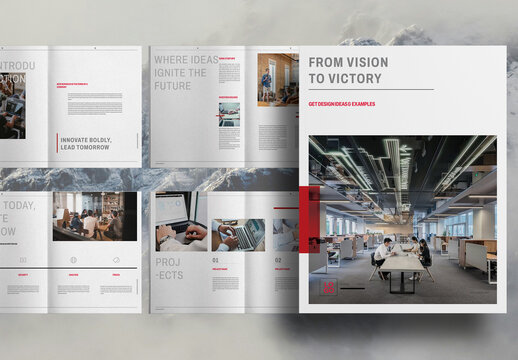 Red Gray Studio Promo Business Brochure Layout