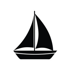 Minimalist Sailboat Icon Vector Illustration