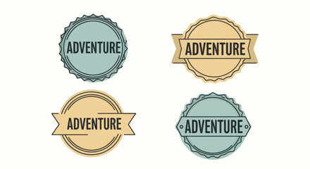 Adventure Badges - Vintage Style for Travel and Outdoor Enthusiasts.