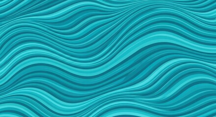 Fototapeta premium Abstract teal and aqua wavy lines pattern