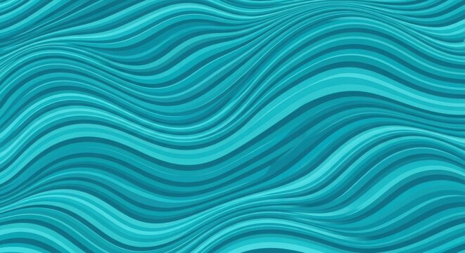 Abstract teal and aqua wavy lines pattern - Powered by Adobe