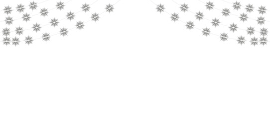 Christmas light banner bright garland bulbs isolated on transparent background