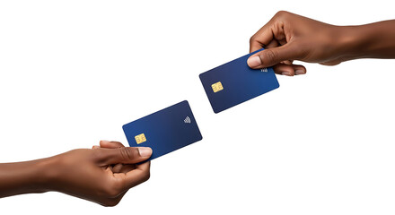 Contactless Payment with Credit Cards in Hands Business Finance Banking