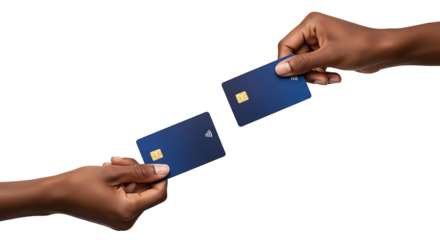 Contactless Payment with Credit Cards in Hands Business Finance Banking