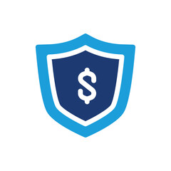Dollar with shield colored icon vector design good for web or mobile app