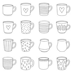 Mug line art collection