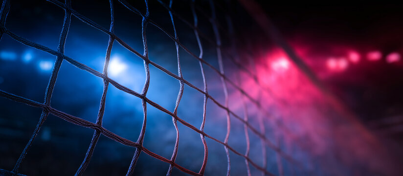 volleyball net with red and blue lighting versus concept - Powered by Adobe