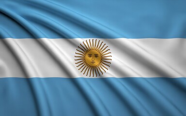 Waving argentine flag with sun of may emblem