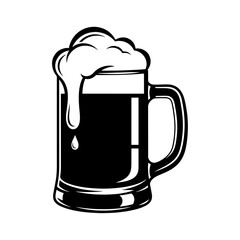 Beer mug with foam illustration