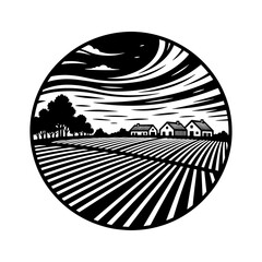 Farm landscape illustration